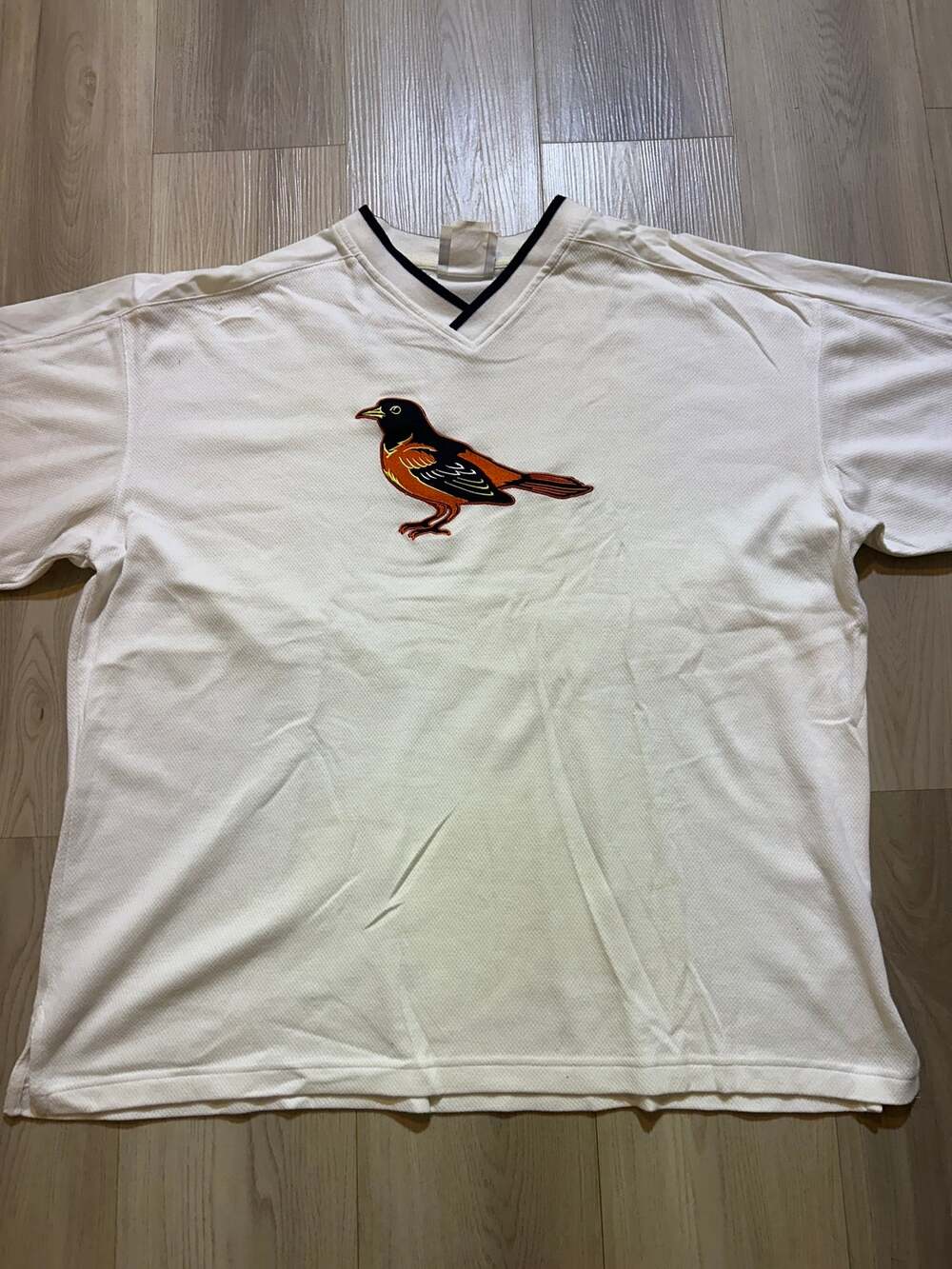 Vintage Lee Sport Baltimore Orioles Embroidered V-Neck Jersey Shirt White XL